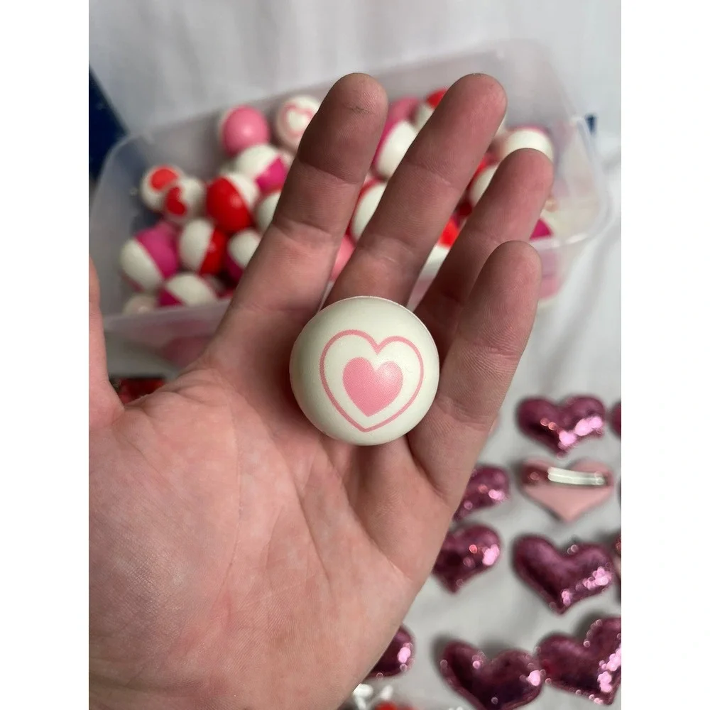 Bulk Favor Lot 85 Valentine Stress Balls 15 Glitter Heart Clips 10 Bendy Figures